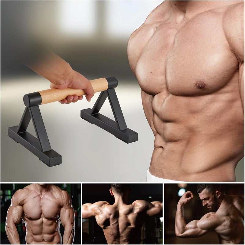BESTWEI Wood Triangle Push Up Bars for Floor, Strength Training Pushup Stands Parallettes Bars for Home Calisthenics, Fitness, Floor Workouts Solid Wood with Sturdy Metal Bracket, Support 500 lbs - Image 4